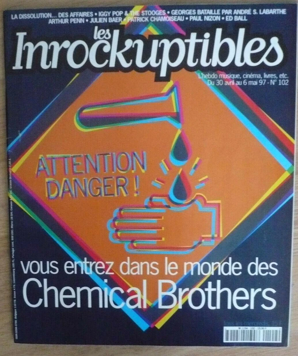 LES INROCKUPTIBLES N° 102  - du 30 avril  au 6 mai 1997 -  Chenical Brothers